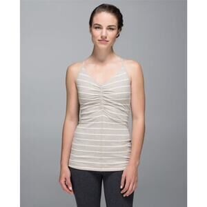 Lululemon Women's Open Your Heart Tan Tank Top Striped Size 4